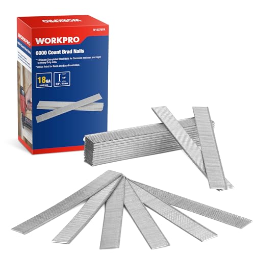 WORKPRO 5/8'' 18 Gauge Brad Nails, 6000 Count Finishing Nails,