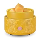 nawaza Ceramic Wax Melt Warmer, Fragrance Wax Warmer 4-in-1 Electric Candle Wax Melter and Wax Cubes for Home Office Bedroom Aromatherapy Essential Oil Burner is Birthday Gifts for Women（Yellow）