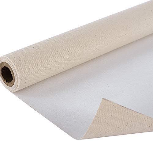 Cotton Painting Drawing And Sketch Accessories Primed Painting Canvas Roll (36 Inch X 5 Meter, 8 Oz), White