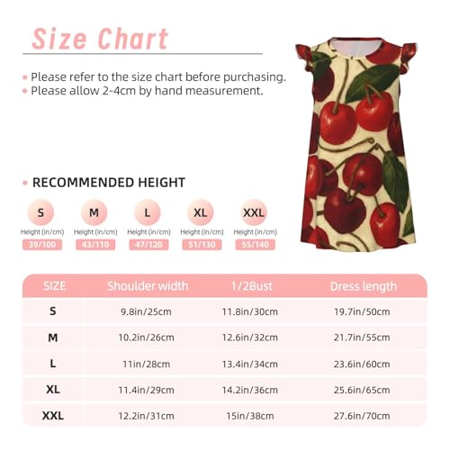 Augenstern Flutter Sleeve Nightgown Pajama Gown Vintage Cherry Design Easy Pull-On Sleepwear Nightdress3
