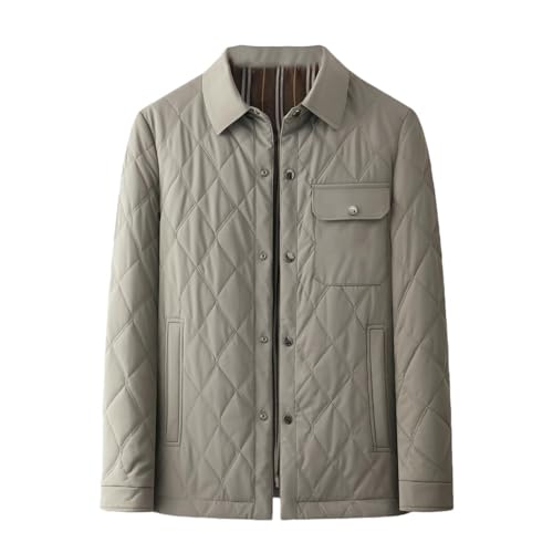 Chaqueta acolchada hombre invierno ligera abrigo solapa caballero mediana edad elegante