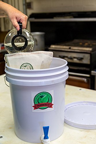 5 Gallon sized Cold-brew Coffee Brewer/Dispenser, Spigot, Lid, Commercial double lined Madesco Big Daddy Reusable Filter