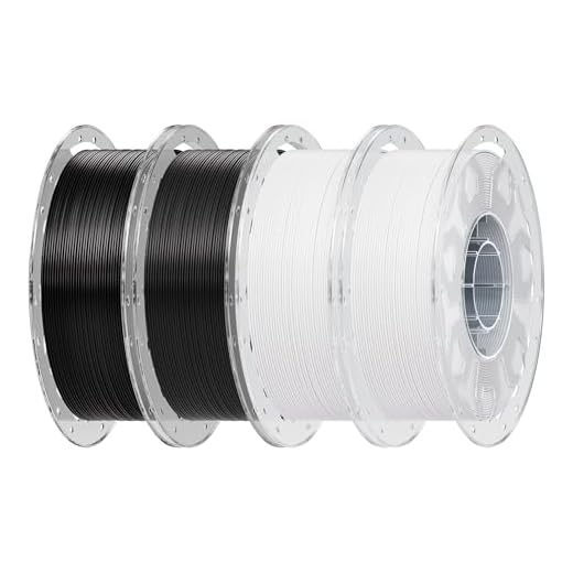 Creality PLA Filament 1.75mm Bundle 4 kg, 3D Printer Filament Multicolor, Enhanced Toughness No Warp, 4 Pack-1 kg (Black, Black, White, White)