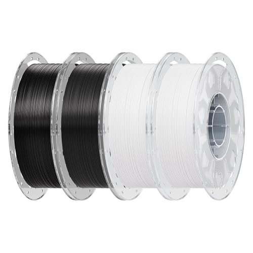Image of Creality PLA Filament 1.75mm Bundle 4 kg, 3D Printer Filament Multicolor, Enhanced Toughness No Warp, 4 Pack-1 kg (Black, Black, White, White)