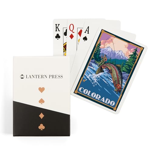 Lantern Press Colorado, Escena Pesca con Mosca, 52 Cartas Poker