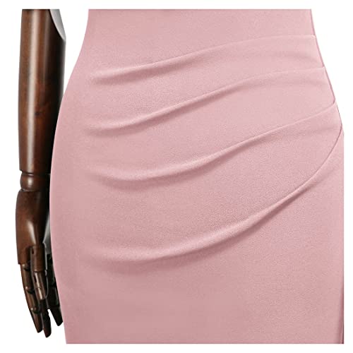 Image of Miusol Women's Retro 1950s Style Half Collar Ruffle Cocktail Pencil Dress
