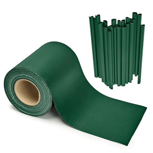 Garronda Brise Vue Jardin Balcon PVC 19 cm Rouleau 35 m 450 g/m² avec 30 Clips, Bandes occultantes pour clôture extérieure, Compatible Panneaux Double Fil...