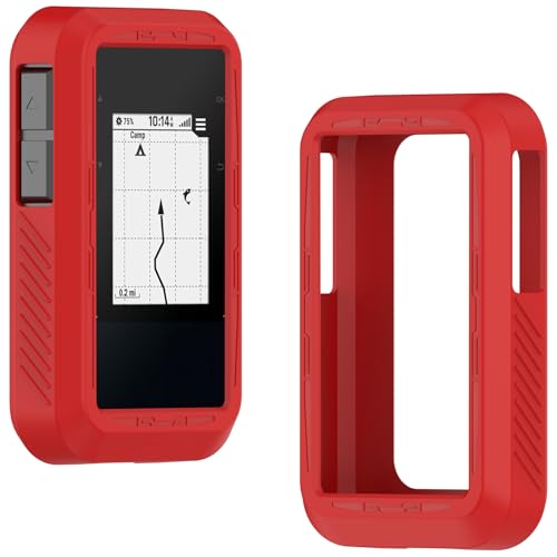 Buziba Funda protectora de silicona para Garmin eTrex Solar anticaídas, funda de silicona suave compatible con Garmin eTrex Solar (rojo)