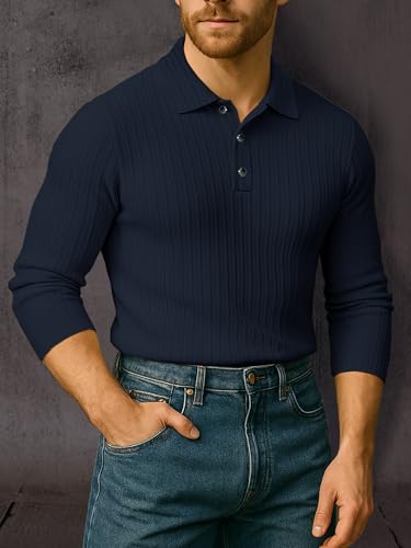 Image of Noble Monk Relax Fit |Textured| Lycra | Polo Neck T-Shirt