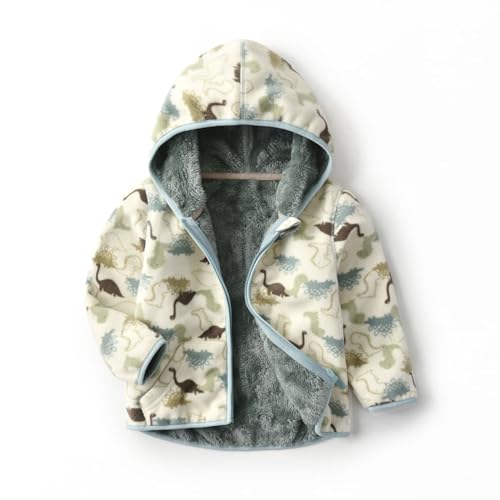 PINU Fashion Cool Print Fleece Hooded Jacket for Toddlers Kids Unisex Winter Autumn Spring Warm Cartoon Outerwear