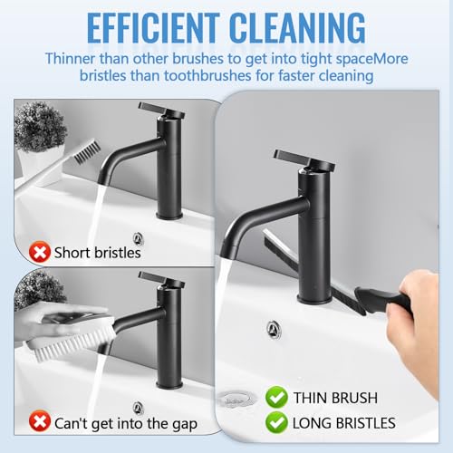 Zikenis 3 Stücke Hartborsten Eckenreinigungsbürste,Spaltreinigungsbürste Set,Vielseitige Fugenreinigungsbürste,Eckenreiniger Bürste,für Küche,Toilette,Bad,Badewanne,Fenster,Spüle,Fugenmörtel,Toilette