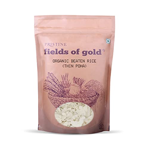 Image of PRISTINE Fields of Gold Organic Beaten Rice (Thin Poha), 400 g