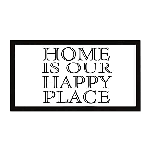 Plaque rustique en bois de qualité, cadre Home Is Our Happy Place 55cm
