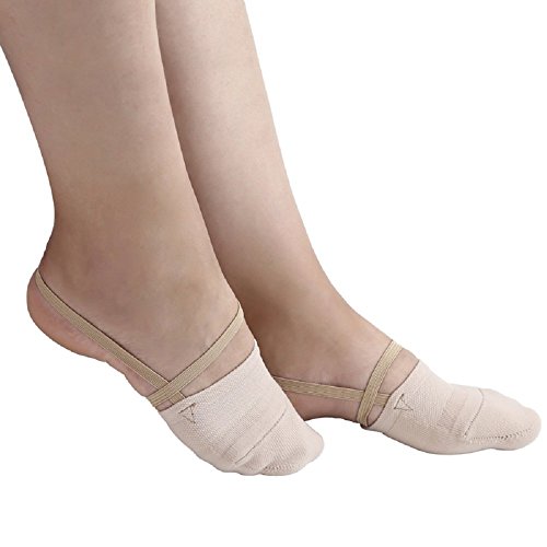 Half Toe Shoe Sole Sock, Knitted Cotton For Ballet & Ballerina Dancers, Rhythmic Gymnastic Competition, Yoga, Jazz, Pilates, Barre, And Lyrical Turn Pirouette Contemporary Dance (M) #TOP2