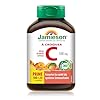 Jamieson Chewable Vitamin C 500 mg Juicy White Peach Flavour, Supports Immune Health, Strong Teeth and Bones. Family Friendly (4+), Vegetarian, Non-GMO, Gluten-Free, No Artificial Flavours, Colours, or Preservatives, 120 Count, Proudly Canadian #1