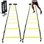 Tubsalah 20ft Adjustable Agility Ladder with Carry Bag – Football Training Equipment & Speed Ladder for Soccer, Basketball – Agility Training Equipment for Footwork Drills （2Pack）