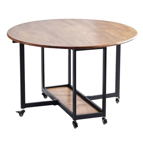 LYXXJRYBHD Folding Dining Table with Storage Shelf, Space Saving Foldable Kitchen Tables, Multifunctional Drop Leaf Table for Dining Room(55.1x29.9in/140x76cm)