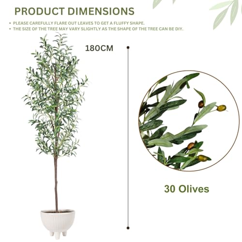Image of Kayra Decor Artificial 6 Feet Olive Tree | Artificial Plants Big Size for Home, Office, Villa, Indoor Decoration
