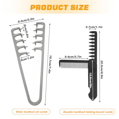 Image of MAYCREATE Texture Comb, Voluminous Wide Toothed hair comb Travel folding design Wide fine-toothed dual-purpose set for Women Men fluffy texture