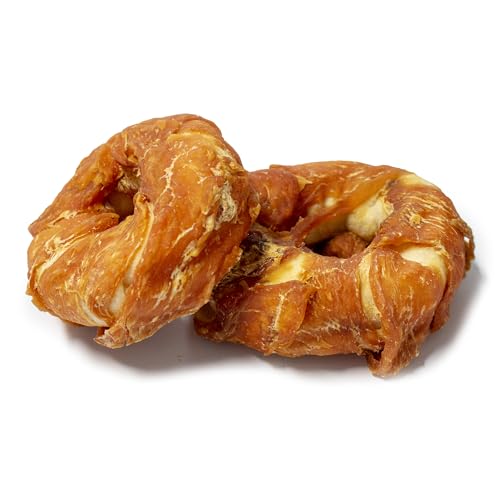 Bontoy 2 Donuts aus Rinderhaut ummantelt mit Hühnchenfleisch Größe L -I ca. 200g I Kauspass für den Hund I Leckerli I Belohnung