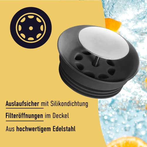 Foto von Glaskrug – 1,2 Liter, Borosilikatglas – Wasserkaraffe mit Deckel – für heiße/kalte Getränke – Milchkännchen – Eisteekrug – von PJC-Kitchen