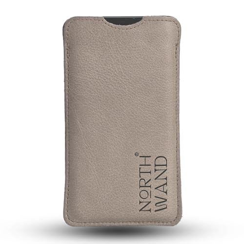 NorthWand SZEROKIE etui z prawdziwej skóry do iPhone 17, 17 Pro, Air. iPhone 16, 16 Pro, 16e Z Apple Case. Etui na telefon komórkowy. Skóra garbowana roślinnie, tłoczenie sygnatury, Made in Germany