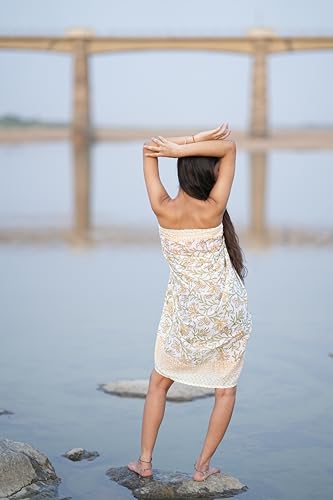 Beach Wrap Sarong from India – Hand Block Print Cotton Boho Scarf Wrap – Indian Block Print Cotton Sarongs Cruise Wear Sarong | Artisan Beach Wrap Skirt4