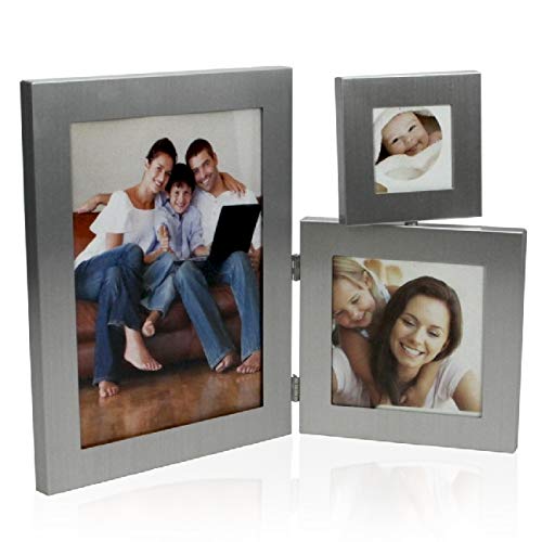 Cadre photo pour 3 images en acier inoxydable : éliminez les cadres ternes