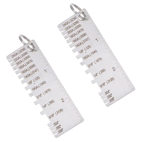 Juego de 2 Calibradores de Grosor de Metal OUNONA, Herramienta de Inspección de Alta Precisión para Soldadura, Resistente a Deformaciones miniatura 1