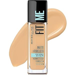 Maybelline Fit Me Matte + Poreless Liquid Oil-Free Foundation Makeup, Soft Tan, 1 Count (Packaging May Vary)