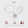 Safdie & Co. 12-Piece Black & White Sketch Dinnerware Set, Porcelain, Includes Plates, Bowls, and Serving Dishes, Dishwasher Safe