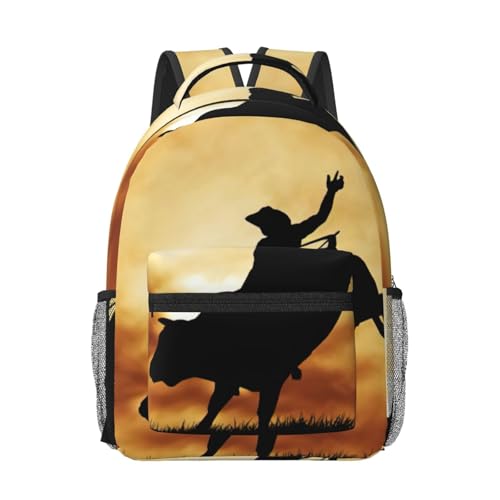 Sac à dos imprimé Cool Bull Riding noir pour protéger votre ordinateur