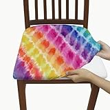 Lot de 2 housses de coussin colorées tie-dye en élasthanne, extensibles et amovibles pour décoration de maison, salle à manger