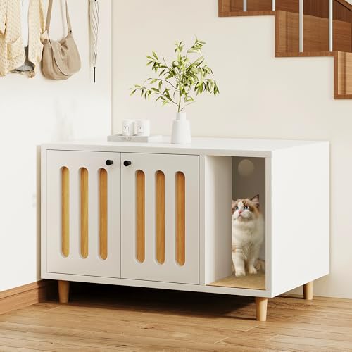 Caixa de areia para gatos, caixa de areia oculta para gatos caixa de areia fechada para gatos móveis