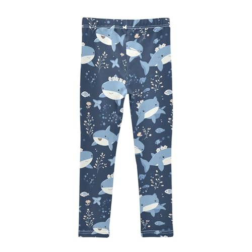 Baby Sharks Crown Girls' Leggings Toddler Doodles Cute Kids Yoga Pants Dance Active Tights 4T2