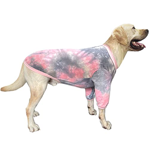 Pripre Tie Dye Dog Shirt For Large Dogs Small Medium Breathable Cotton Dog Clothes Dog Pajamas Big Dogs Shirts Boy Girl 3Xl, Pink Tiedye #TOP3