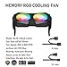 Computer Memory Ram Radiator Plastic Heatsink ram Cooler Fan with Dual 60mm rotatable pc Fans 4Pin PWM &5V 3PIN ARGB ram Cooling Fan for Memory Module Cooling Solution (Black)
