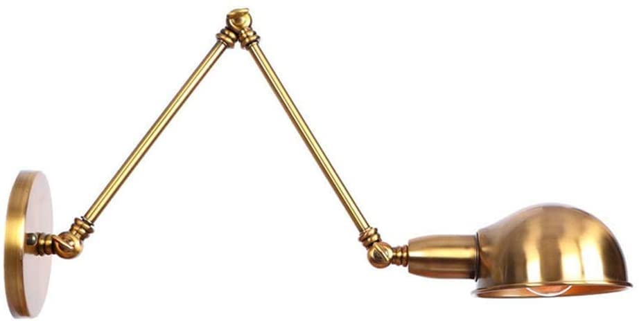 Aplique de pared dorado retro con pantalla de hierro para iluminación interior