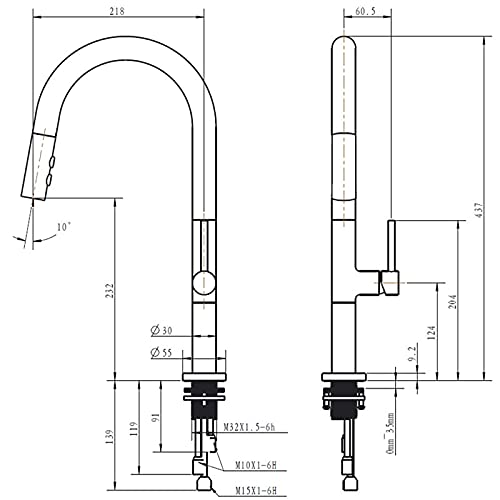 Robinet d'évier de cuisine pour bar et ferme moderne en laiton - 3