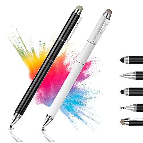 Penyeah Capacitive Stylus Pen With Ballpoint Pen Writing,[4-In-1] Multifunction Stylus Pens For Touch Screens,Stylus For Ipad,Apple,Iphone,Ipad Pro,Mini,Laptops With 4 Replacement Tips -(Black&White) #TOP26