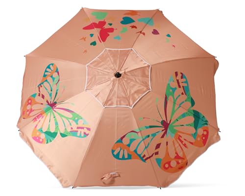Atosa sombrilla de playa reclinable de aluminio modelo con upf 50+ rosa