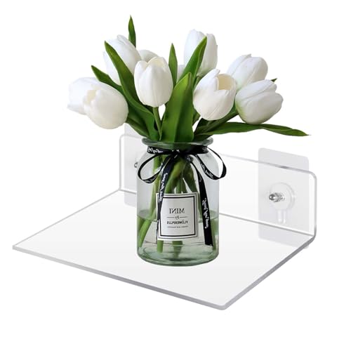 Étagères sans Percage, Étagères Murales en Acrylique Transparent de 20 cm, Étagères Murale...