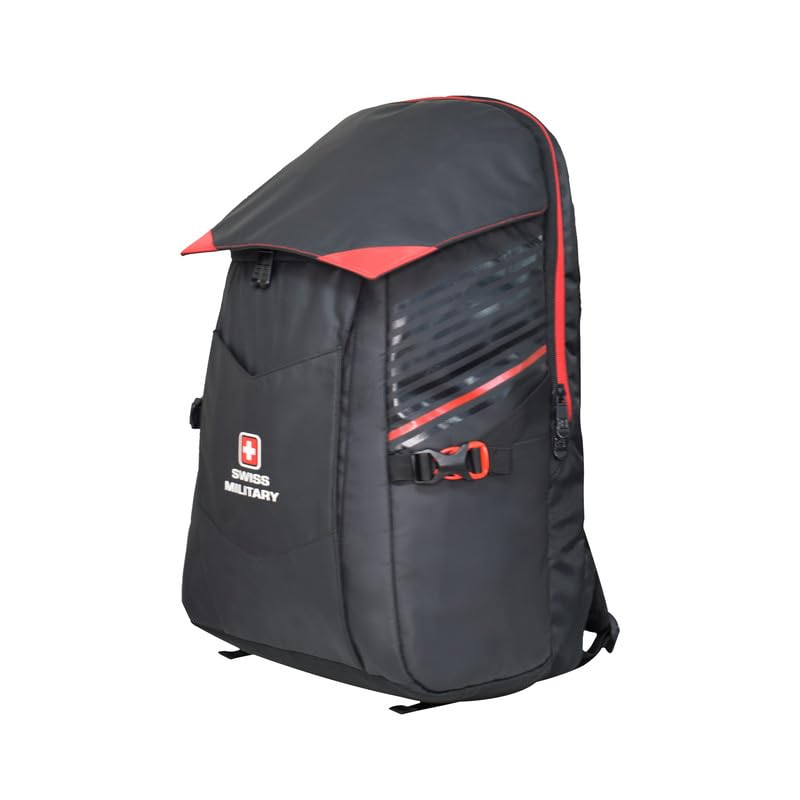 Image of SWISS MILITARY Dazzler 15.6 Inch Laptop Backpack with Unique Canopy Design, Quick Access Pockets, 26L Capacity, Durable EVA Moonlift Back Support, Organizer Compartment, Ventilated Mesh