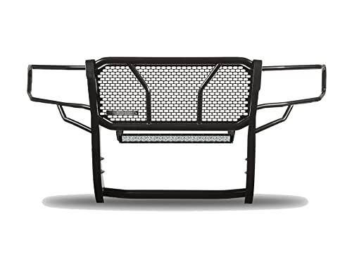 Image of Black Horse RUGGED Heavy Duty Grille Brush Bumper Guard Modular Black Come with 20 inch Double Row LED Light Compatible with 2019-2024 Ram 1500 Classic|2009-2018 Ram 1500-RU-DORA09-B-KIT