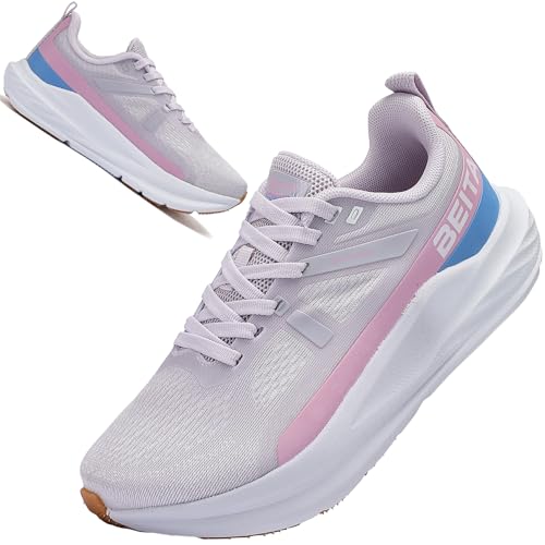 Image of Beita Women's Width Toe Box Walking Shoes|Wedge Running Athletic Tennis Shoes with Rubber Outsole|Fashion Platform Sneakers Non-Slip Thick Anti Slip Breathable Cushion Leisure Work
