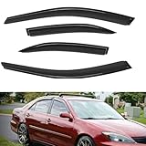 Wensdy 4pcs Side Window Wind Deflectors,Outside Mount Shade Sun rain Guards,Dark Smoke Visors for 2002-2006 Toyota Camry Sedan 94236