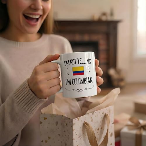 Taza de cerámica blanca 11 oz con diseño colombiano miniatura 5