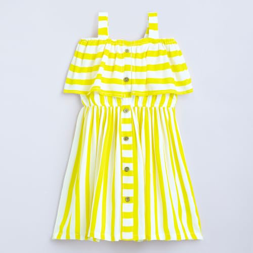 Image of Hopscotch Baby-Girl's Cotton Empire Waist Knee-Length Dress