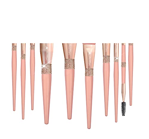 Crystal Rhinestone Makeup Brush Set W/Box