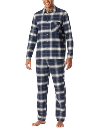 Schiesser Herren Schlafanzug lang mit Knopfleiste Flanell - Nightwear Set